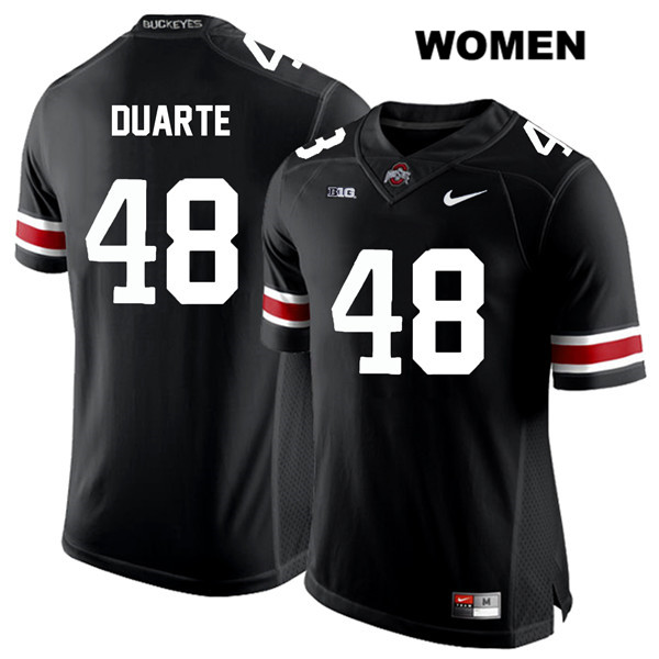 Ohio State Buckeyes Women's Tate Duarte #48 White Number Black Authentic Nike College NCAA Stitched Football Jersey VE19D55LJ
